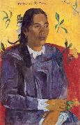 Paul Gauguin Woman with a Flower (nn03) oil painting reproduction